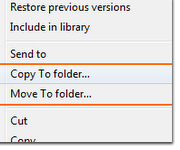 เพิ่มคำสั่ง Copy/ Move to.. ในเมนูคลิกขวา
